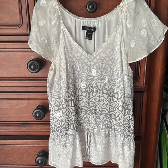 Whit House Black Market silver gray top - Picture 6 of 7